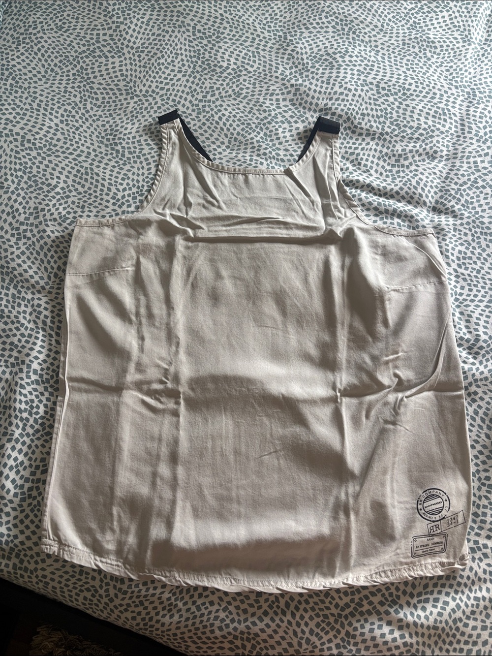 Retro Jeans Light Beige Canvas Tank with Black Trim